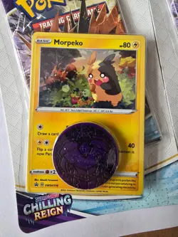 2 x Pokemon Chilling Reign Checklane booster packs, Morpeko & Phanpy promos - Image 2