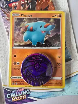 2 x Pokemon Chilling Reign Checklane booster packs, Morpeko & Phanpy promos - Image 3