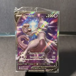 Pokemon TCG Mewtwo V SWSH229 Sword & Shield lack Star Promo Holo Sealed Crimp - Image 1