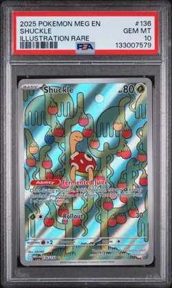 PSA 10 SHUCKLE #136 ILLUSTRATION RARE 2025 POKEMON MEG MEGA EVOLUTIONS LOW POP - Image 1