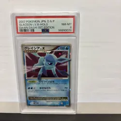 2007 POKEMON JPN DIAMOND & PEARL DAWN DASH GLACEON LV.X-HOLO 1ST EDITION PSA 8 - Image 1