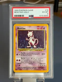 Vintage Mewtwo base set holo 10/102 card - PSA 6 EX-MT - Pokemon TCG - Image 1