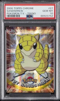 2000 TOPPS CHROME POKEMON T.V. TEKNO #27 SANDSHREW PSA 10 - Image 1