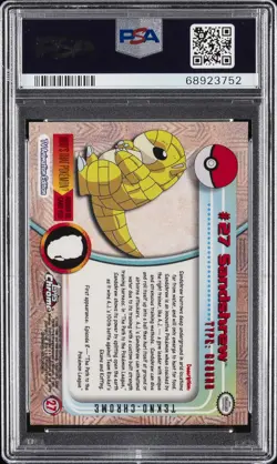 2000 TOPPS CHROME POKEMON T.V. TEKNO #27 SANDSHREW PSA 10 - Image 2