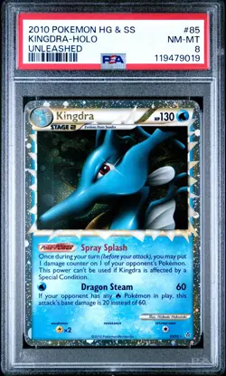 2010 POKEMON HEARTGOLD KINGDRA PRIME #85 ULTRA RARE PSA 8 NM-MINT #119479019 - Image 1