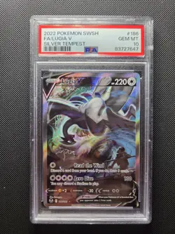 Pokemon Lugia v Alt Art 186/195 PSA 10 Gem Mint Silver Tempest - Image 1