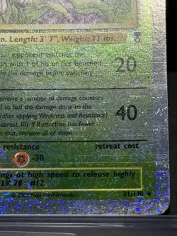 Pokemon TCG Butterfree Legendary Collection Reverse Holo Rare Card 21/110 LP/NM - Image 3