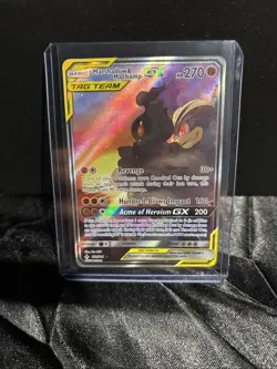 Marshadow & Machamp GX Full Art Holo Card 199/214 NM++/Mint Condition - Image 1
