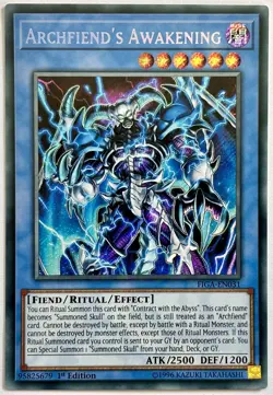 FIGA-EN031 Archfiend's Awakening - Secret Rare 1st Edition Near Mint YuGiOh Card - Image 1