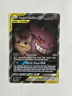 Pokemon TCG Gengar & Mimikyu GX Alternate Full Art Card 165/181 Sm-Team Up Holo - Image 1