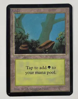 Forest (A) Alpha MP Moderate Play MTG Magic The Gathering 1.1 - Image 1