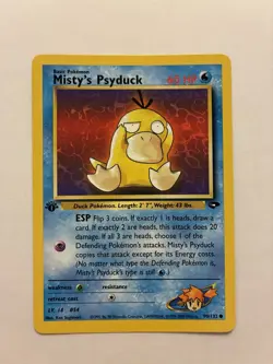 Pokemon TCG Misty's Psyduck First Edition 90/132 Gym Heroes - Image 1