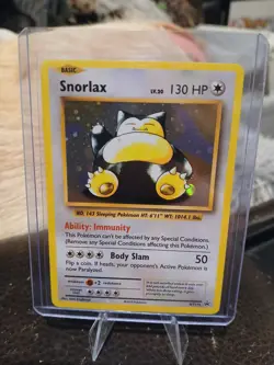 Pokemon Snorlax XY179 Holo Promo XY Black Star Promos TCG Card LP 2016 Retro - Image 1