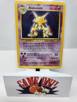Pokemon Alakazam 1/102 Base Set Unlimited Holo LP sc - Image 1