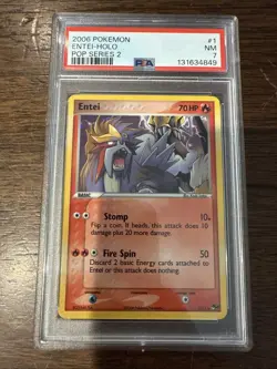 2006 Pokemon Entei-holo Pop Series 2 1/17 PSA 7 NM - Image 3