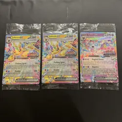 Pokemon TCG Prismatic Evolutions 3 Sealed Stamped Promos. - Image 1