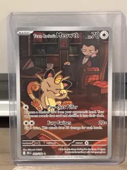 POKEMON TCG DESTINED RIVALS TEAM ROCKET’S MEOWTH 203/182 - Image 1