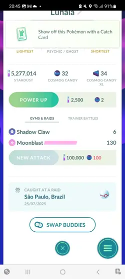 Pokemon Go Legendary Lunala ( XXS) ( Normal ) - Image 2