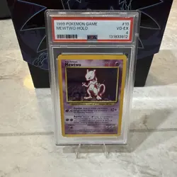 1999 POKEMON BASE SET UNLIMITED #10 MEWTWO-HOLO PSA 4 VG-EX - Image 1