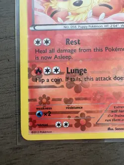Growlithe RC4/RC25 Legendary Treasures: Radiant Collection Holo 2013 Pokemon - Image 4