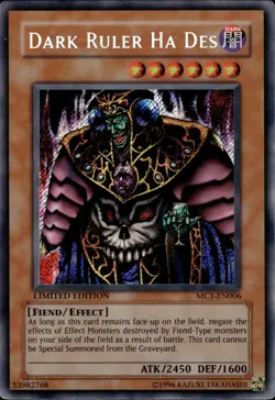 Dark Ruler Ha Des - Secret Rare Limited Edition MC1-EN006 - NM - YuGiOh - Image 1