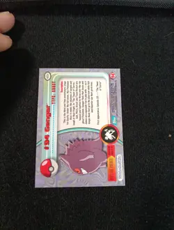 1999 GENGAR #94 Topps Pokemon Blue Logo TV Animation Edition Non-Holo Card - Image 2