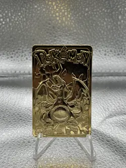 Vintage Pokemon Limited Edition 1999 Charizard 23K Gold Plated Trading Card BK - Image 1