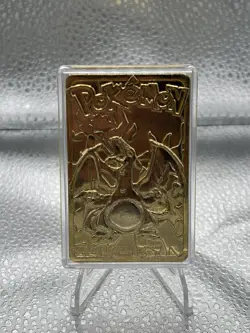 Vintage Pokemon Limited Edition 1999 Charizard 23K Gold Plated Trading Card BK - Image 3
