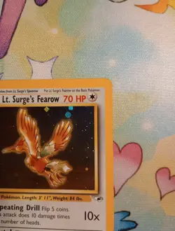 Pokemon TCG Lt. Surge's Fearow Holo Rare Card 7/132 Gym Heroes - Image 2