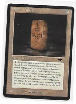 Magic the Gathering ~ MTG ~ 1x Bronze Tablet ~ M/NM ~ Antiquities - Image 1