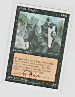 Magic the Gathering ~ Black Knight ~ M/NM ~ 4th Ed. ~ SIGNED BY ARTIST - Image 1