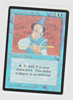 Magic the Gathering ~ MTG ~ 1x Apprentice Wizard ~ MP ~ THE DARK - Image 1