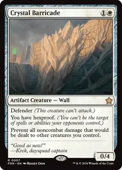 Crystal Barricade NM Rare Foundations Magic the Gathering MTG - Image 1