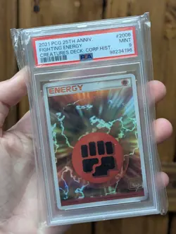 Pokemon 25th Anniversary Creatures Corporate Deck Fighting Energy Holo PSA 9 - Image 1