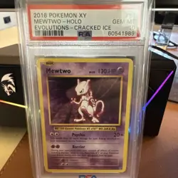 2016 POKEMON XY EVOLUTIONS CRACKED ICE #51 MEWTWO-HOLO PSA 10 - Image 1