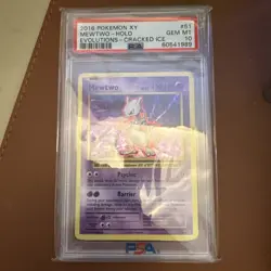 2016 POKEMON XY EVOLUTIONS CRACKED ICE #51 MEWTWO-HOLO PSA 10 - Image 2