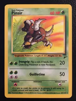 Pinsir Rare 29/130 Base Set 2 Pokemon CCG LP to NM non-holo - Image 1