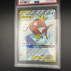 2019 POKEMON SUN & MOON TEAM UP #161 FULL ART/MAGIKARP & WAILORD GX PSA 9 - Image 3