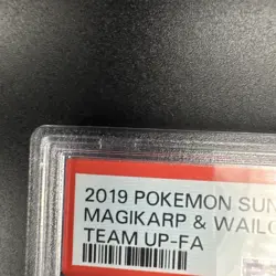 2019 POKEMON SUN & MOON TEAM UP #161 FULL ART/MAGIKARP & WAILORD GX PSA 9 - Image 4