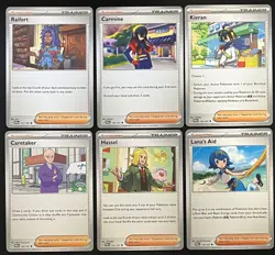 6 Card Pokemon TCG Supporter Trainer Lot Twilight Masquerade Raifort Hassel more - Image 1