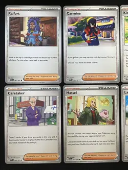 6 Card Pokemon TCG Supporter Trainer Lot Twilight Masquerade Raifort Hassel more - Image 2