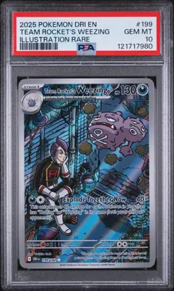 PSA 10 Gem Mint Team Rocket’s Weezing 2025 Destined Rivals 199/162 Pokemon Card - Image 1