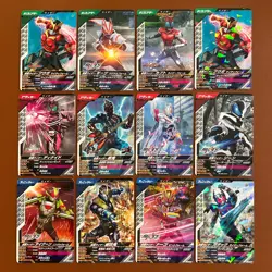 Masked Kamen Rider GANBA LEGENDS cards Set of 12 Holo TCG BANDAI 2011 OT62 - Image 1