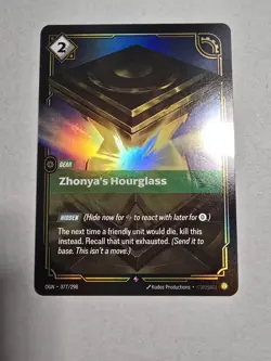Riftbound League Of Legends Origins Foil Card OGN 077 Zhonyas Hourglass - Image 1