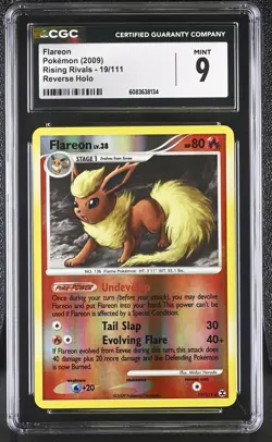 CGC 9 MINT Flareon 2009 Rising Rivals 19/111 Reverse Holo Pokemon Card - Image 1