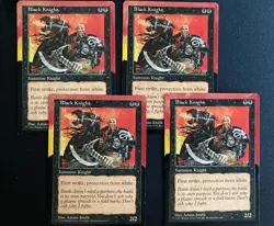 Black Knight (5th Edition MTG) ALTERED Playset of Four (4) - Image 1