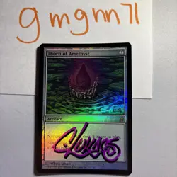 MTG Foil Thorn Of Amethyst Lorwyn Signed By The Artist Chuck Lukacs 2 of 2 - Image 1