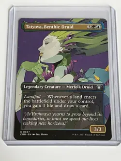 Tatyova Benthic Druid 687 MTG CMM 2023 Mint - 9.0 + Borderless Non Foil - Image 1