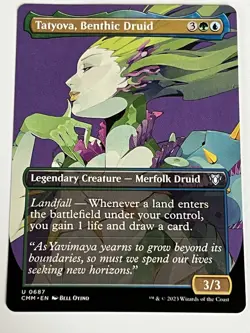 Tatyova Benthic Druid 687 MTG CMM 2023 Mint - 9.0 + Borderless Non Foil - Image 4