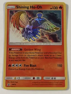 POKEMON Shining Ho-Oh SM70 Sm Holo Black Star Promo LP/MP - Image 1
